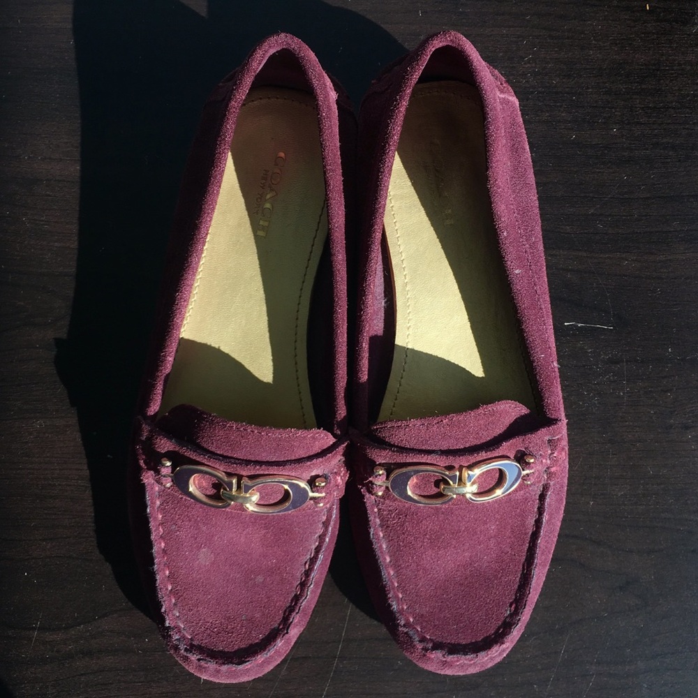 Coach Burgundy Fortunata Driving Loafers NWOT 6.5